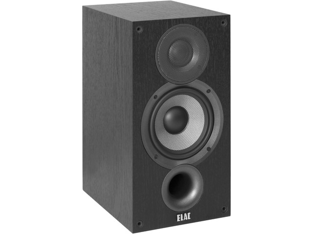 ELAC Debut 2.0 B5.2 Bookshelf Speakers, Black (Pair) - 1 Cloth Dome Tweeter & 5.25 Aramid Fiber Woofer - 2-Way Bass Reflex - Up to 35,000 Hz Response