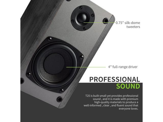 SINGING WOOD T25 Passive 2 Way Bookshelf Speakers 60 Watts (30W x 2) with preinstalled Wall Mount Bracket- Beech Wood Finish, Pair - Receiver or...