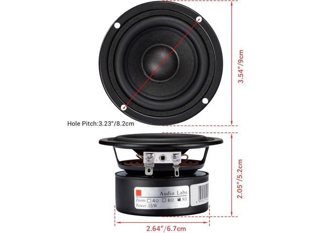 Pack of 2 Full Range Bookshelf Speaker, 3 Inch 8 Ohm Anti-Magnetic HiFi Tweeter Wooden Enclosure Home Audio Woofer Multimedia Speakers (8)