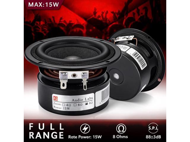 Pack of 2 Full Range Bookshelf Speaker, 3 Inch 8 Ohm Anti-Magnetic HiFi Tweeter Wooden Enclosure Home Audio Woofer Multimedia Speakers (8)