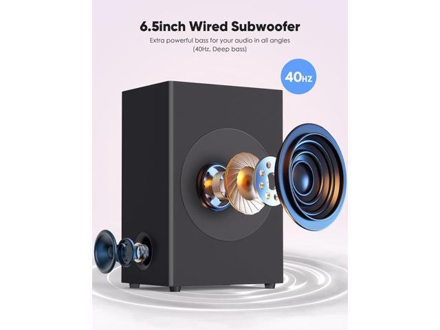 2 in 1 Separable Sound Bar for Smart TV with Subwoofer, Bluetooth 5.0 Surround Sound System for Home Theater, ARC/Optical/Aux/USB TV Speaker,...