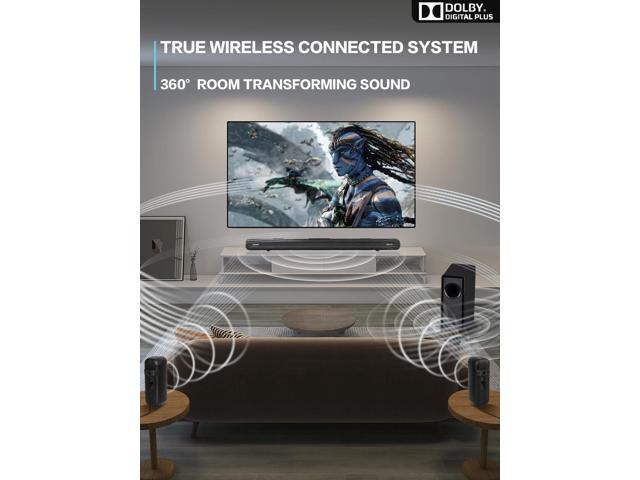 5.1 CH Surround Sound Bar with Dolby Audio, Sound Bars for TV, Wireless Subwoofer & Rear Speaker, Dolby Digital Plus, Bluetooth 5.3, Surround Sound...