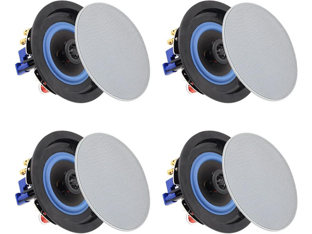 Herdio 4 Inch 320 Watts 2-Way Bluetooth Ceiling Speakers Package Perfect for Home Theater System, Living Room,Office,Flush Mount4 Speakers