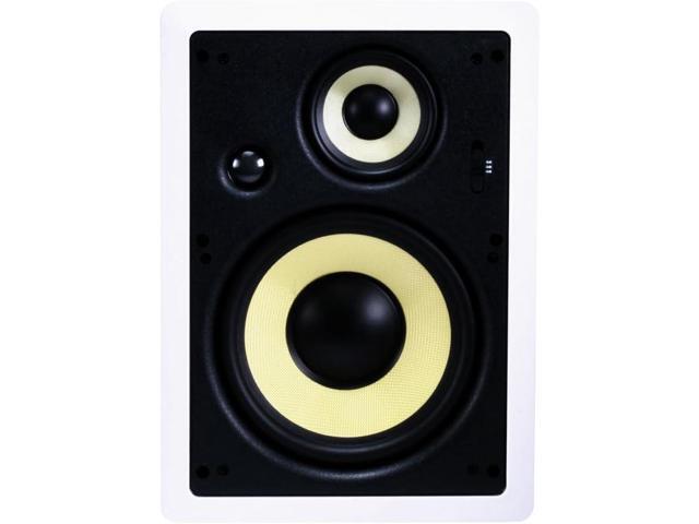 Monoprice 3-Way Fiber In-Wall Speakers - 8 Inch (Pair) With Removable And Paintable Grille - Caliber Series