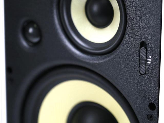 Monoprice 3-Way Fiber In-Wall Speakers - 8 Inch (Pair) With Removable And Paintable Grille - Caliber Series