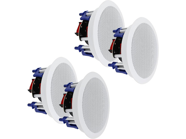 Herdio in Ceiling Speakers 2 Way 5.25' 600 Watts Passive Wired Flush Mount for Home Theater Living Room Office Covered Porches(2Pairs,...