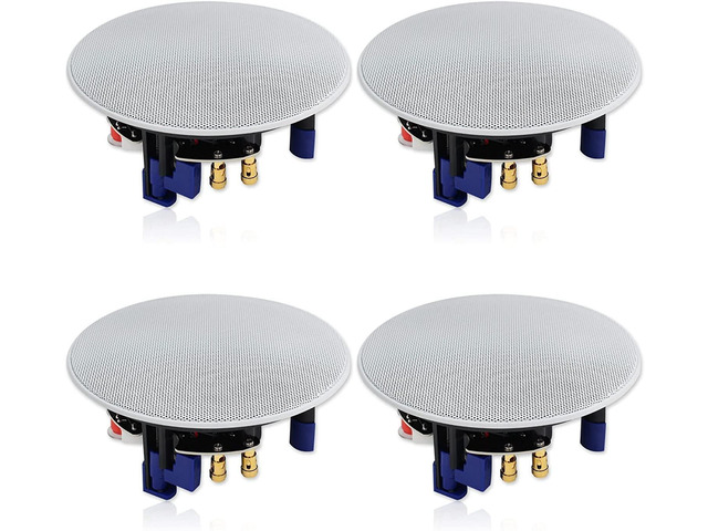 Herdio 320 Watts 2 Way Flush Mount in Ceiling Speakers 4 Inches for Kitchen,Living Room,Office 4 Speakers