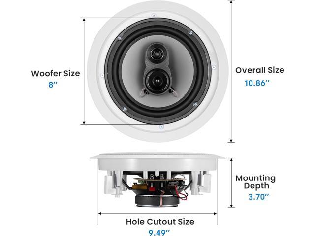 Acoustic Audio CS-IC83 in Ceiling 8' Speaker 3 Pair Pack 3 Way Home Theater 2100 Watt