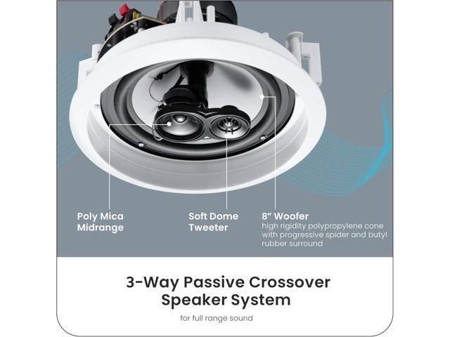 Acoustic Audio CS-IC83 in Ceiling 8' Speaker 3 Pair Pack 3 Way Home Theater 2100 Watt