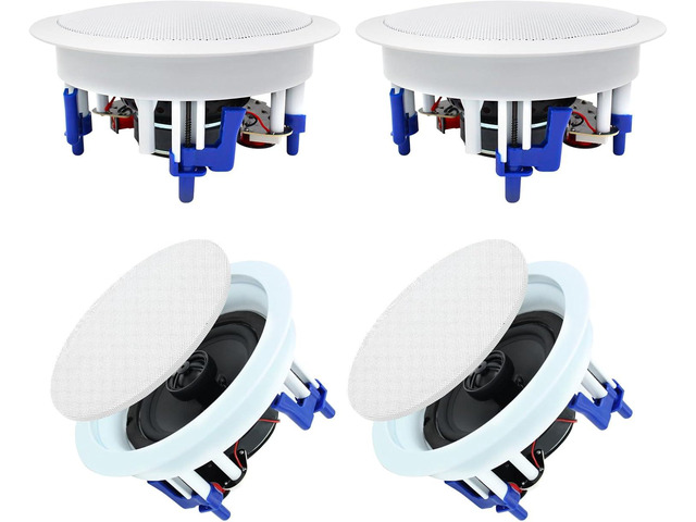 Herdio 5.25 Flush Mount Bluetooth Ceiling Speaker System Max Power 600 Watts Great for Humid Indoor Outdoor, Kitchen,Bedroom,Home Theater,Covered...