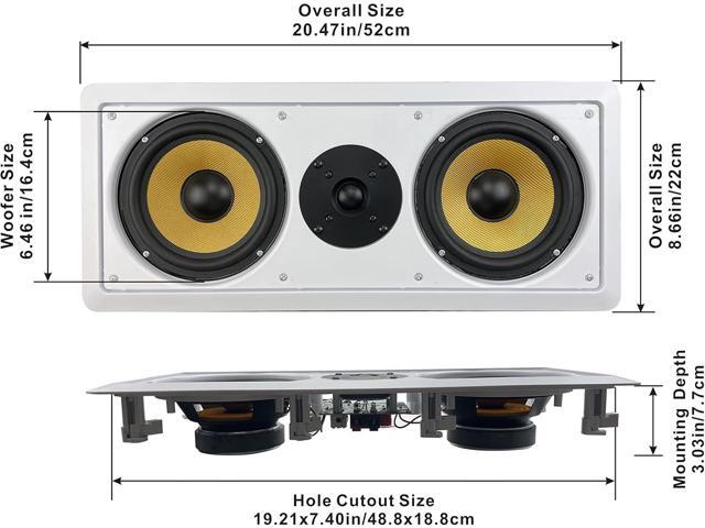 Acoustic Audio HD-6c In-Wall 6.5' Center Channel Speaker In Ceiling 350 Watt,White
