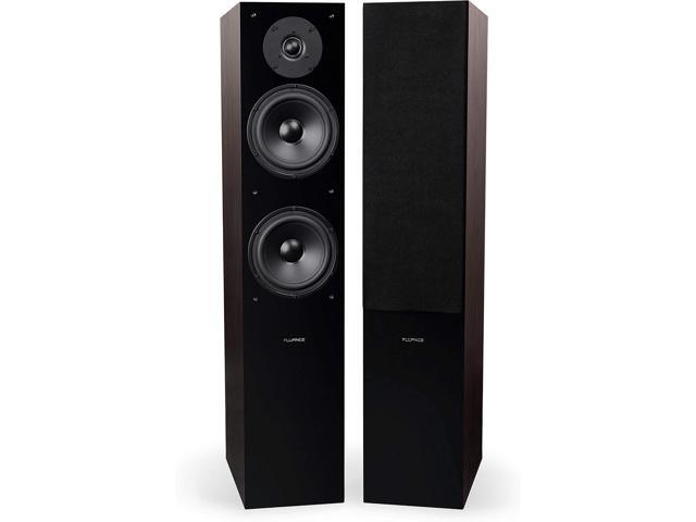 Fluance Elite High Definition Two-Way Floorstanding Loudspeakers for 2-Channel Stereo Listening or Home Theater System - Natural Walnut/Pair