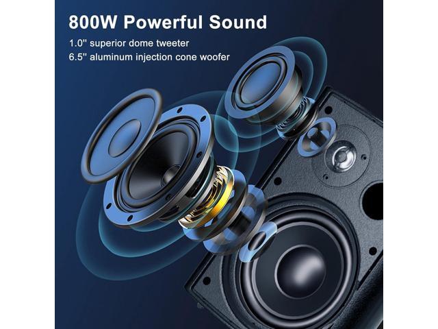 STUDIOFINIX 6.5 Inch Indoor Outdoor Speakers Wired Waterproof,Wall Mount Passive Speakers,800Watt Powerful Bass,for Home Patio Porch Garden Covered...