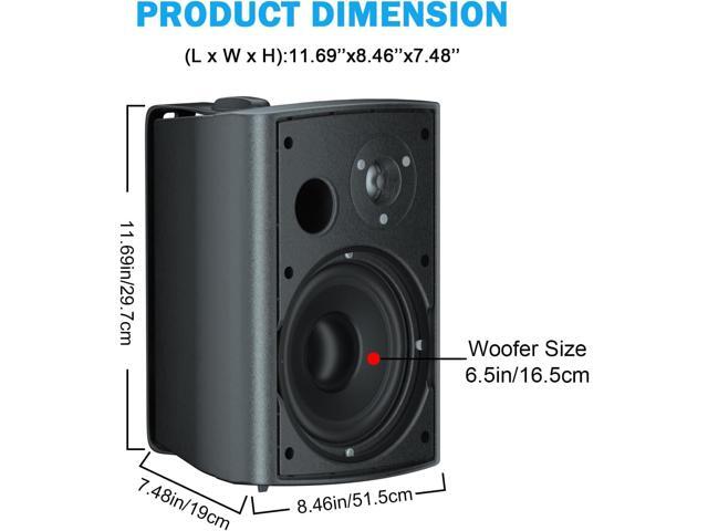 STUDIOFINIX 6.5 Inch Indoor Outdoor Speakers Wired Waterproof,Wall Mount Passive Speakers,800Watt Powerful Bass,for Home Patio Porch Garden Covered...