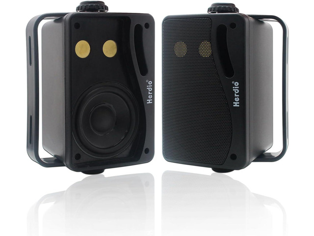 Herdio 3.5 Inch Passive Outdoor Speakers Wired Waterproof, 200W 3 Way Premium Mountable Wall Mount Speakers with Superior Sound, All-Weather...