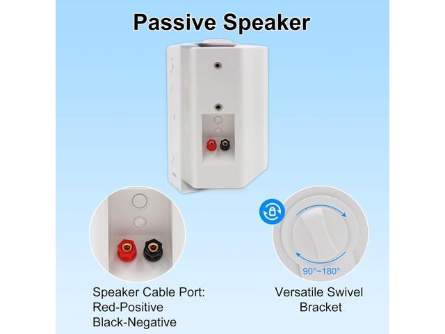 STUDIOFINIX 5.25 Inch 600W Passive Wall Mount Speakers Weather Resistant Indoor Outdoor Speakers for Patio Garage Home,2 Pairs (White)