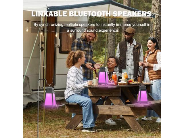 Inwa Outdoor Bluetooth Speakers, Wireless Speaker Sync Up to 100 Speakers, IPX5 Waterproof, Beat-Driven Light Show, Night Light, Compatibility with...