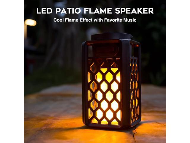 Outdoor Bluetooth Speakers, Led Flame Torch Lantern, Waterproof Wireless Speaker with Wall Mount/Stake/Hook, Camping Patio Accessories, 10W Stereo...
