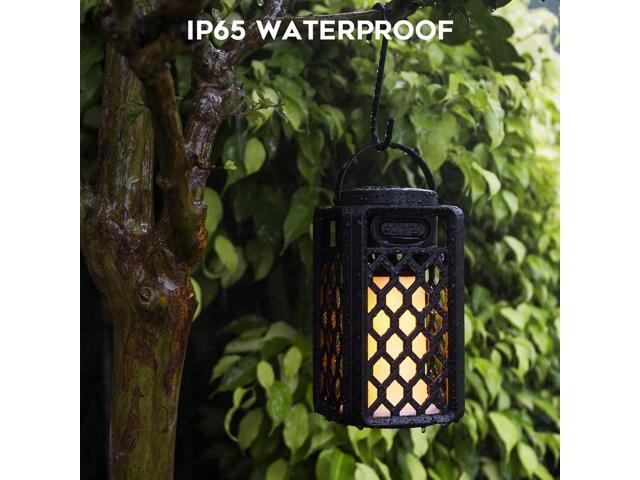 Outdoor Bluetooth Speakers, Led Flame Torch Lantern, Waterproof Wireless Speaker with Wall Mount/Stake/Hook, Camping Patio Accessories, 10W Stereo...