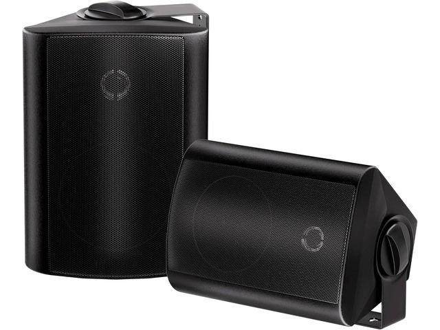 Herdio 4 Inches Passive Outdoor Speakers with 200Watt Powerful Bass Expansive Stereo Sound Coverage All-Weather Durability (Pair, Black)