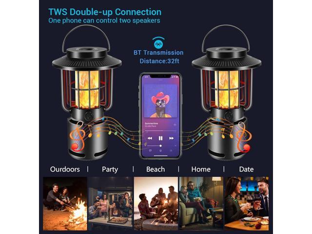 Outdoor Bluetooth Speaker, IP65 Waterproof Wireless Speaker with 3 Lights Modes, Outdoor Camping Portable Speaker Gift for Men Emergency, Hiking,...