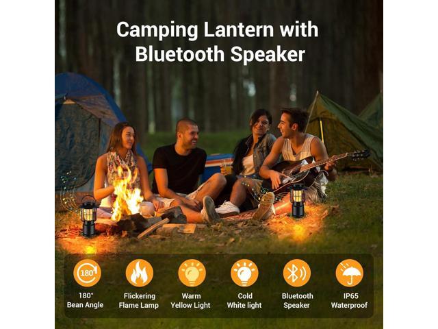 Outdoor Bluetooth Speaker, IP65 Waterproof Wireless Speaker with 3 Lights Modes, Outdoor Camping Portable Speaker Gift for Men Emergency, Hiking,...
