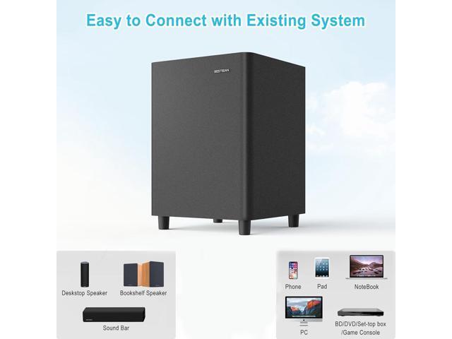 BESTISAN Powered Subwoofer, Deep Bass Sub, Down Firing Subs, Easy Setup with Home Theater System, Receiver, Speakers, Coaxial Cable Included, RCA,...