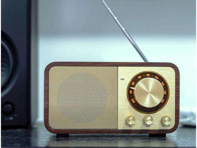 FM Radio with Bluetooth Retro Bluetooth Speaker Vintage Radio with SD/USB Memory Music Player Function, Wireless Streaming from Smartphone, Up to...