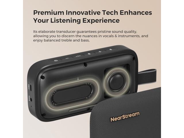 NearStream Portable Bluetooth Speaker, Wireless Speakerphone with Microphone, Powerful Sound, USB Speaker with 15H Playtime, Support Multiple...