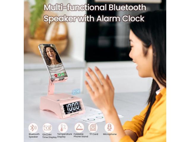 JTEMAN Gifts for Men Women,Cell Phone Stand with Wireless Bluetooth Speaker,Adjustable Cool Tech Kitchen Gadgets,Unique Birthday Gift Idea for Him,...