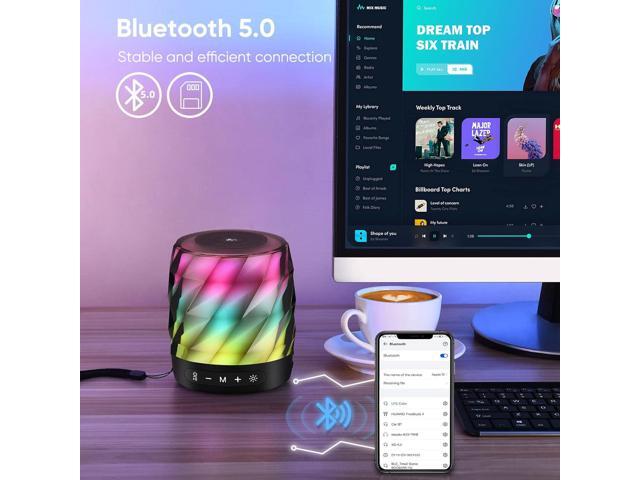 LFS Bluetooth Speakers - Premium 20W Sound Portable Wireless Speakers with TWS Bluetooth 5.0, LED Lights, Waterproof, 20H Playtime