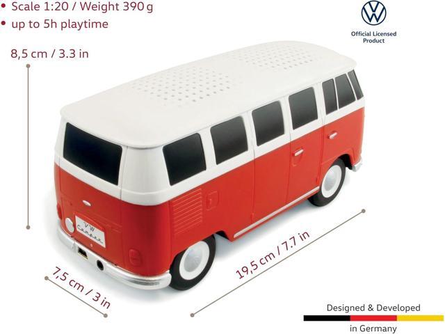 BRISA VW Collection - Volkswagen Portable Bluetooth Speaker Wireless Box with Rechargable Battery T1 Bus Campervan (Scale: 1:20/Classic Bus) (Red)