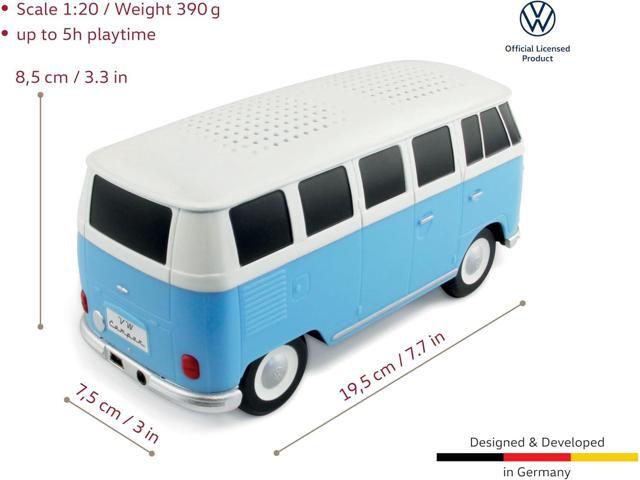 BRISA VW Collection - Volkswagen Portable Bluetooth Speaker Wireless Box with Rechargable Battery T1 Bus Campervan (Scale: 1:20/Classic Bus) (Blue)