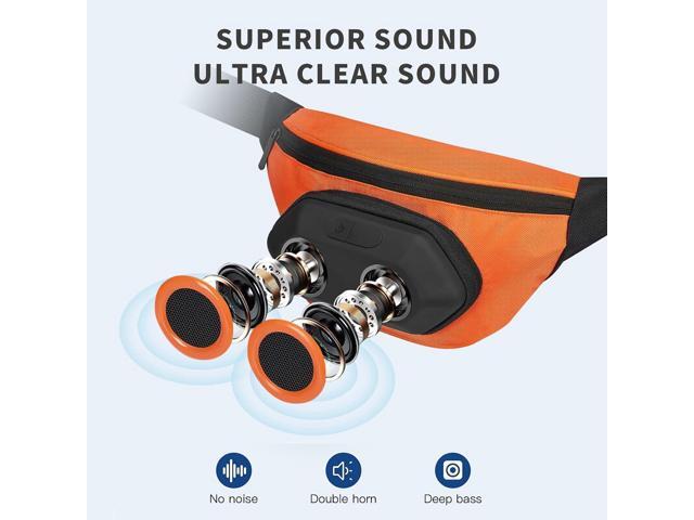 Fanny Pack with Bluetooth Speaker, Asyoren Portable Bluetooth Speakers, 10W Louder Volume, Crystal Clear Stereo Sound, Rich Bass, IPX7 Waterproof,...