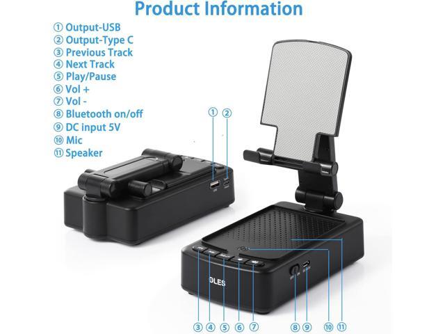Gifts for Men, OLES Mobile Phone Stand with Bluetooth for Him Dad Women Who Want Nothing, Adjustable Tablet Holder with Wireless Speaker, Tech...