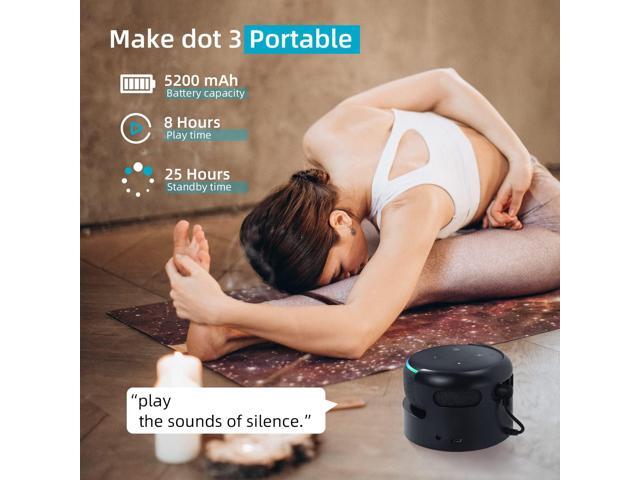 Echo Dot 3 Battery Base, Portable Dot 3rd Gen Mini 2 Battery Base, 5200 mAh 8 Hours Work Time, BlackNot Include Speaker