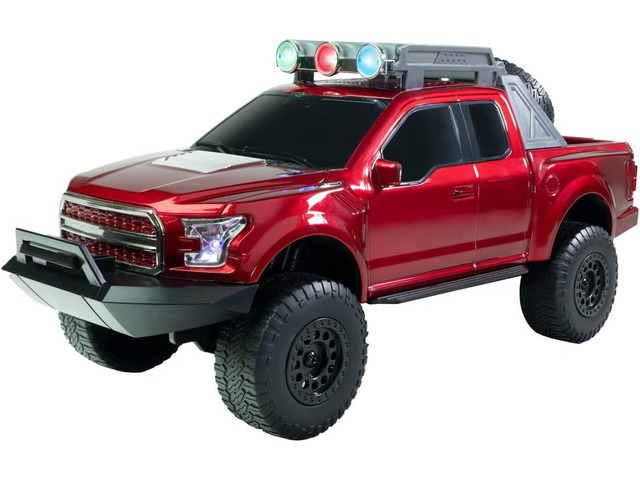 QFX Bluetooth 150 Pickup Truck Replica Speaker, 3-inch Speakers, Hands Free Link, Built-in Microphone, FM Radio and LED Party Lights, Red - BT-150-RED