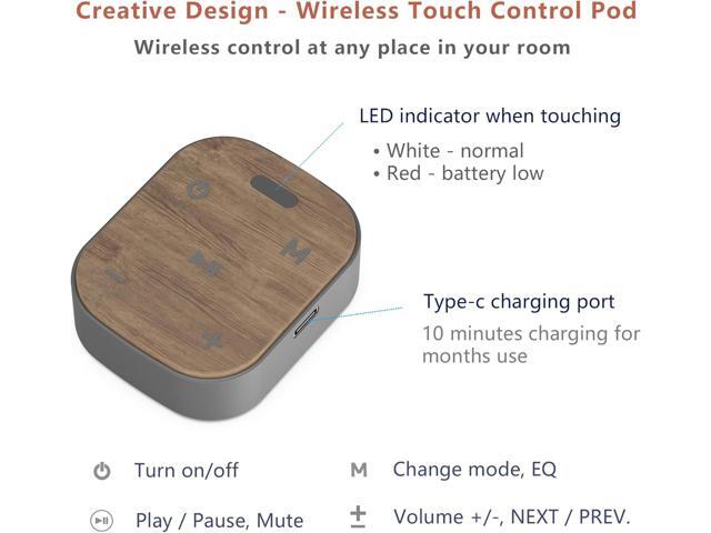 KEiiD Bluetooth Computer Speakers with Wireless Touch Control Pod for PC Laptop/Desktop Wireless Stereo Gaming Speakers, 4 EQ Modes, Aesthetic...
