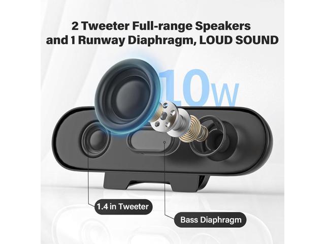 Computer Speakers for Desktop Monitor,Single Speakers for Desktop PC,Laptop Speaker with Loud Sound,Volume Control Easily Clamps to Monitors(USB-C...