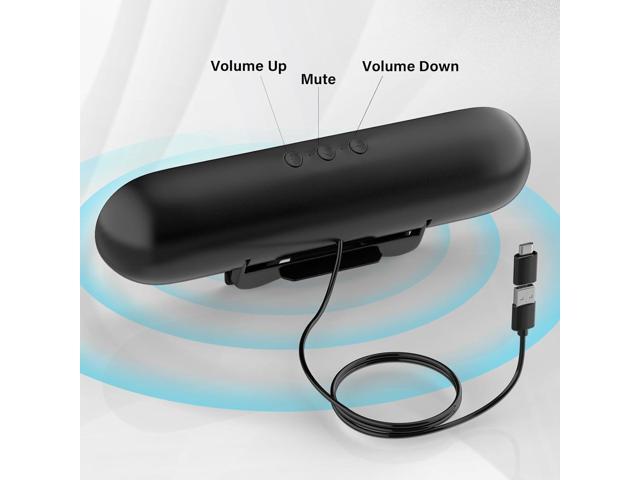 Computer Speakers for Desktop Monitor,Single Speakers for Desktop PC,Laptop Speaker with Loud Sound,Volume Control Easily Clamps to Monitors(USB-C...