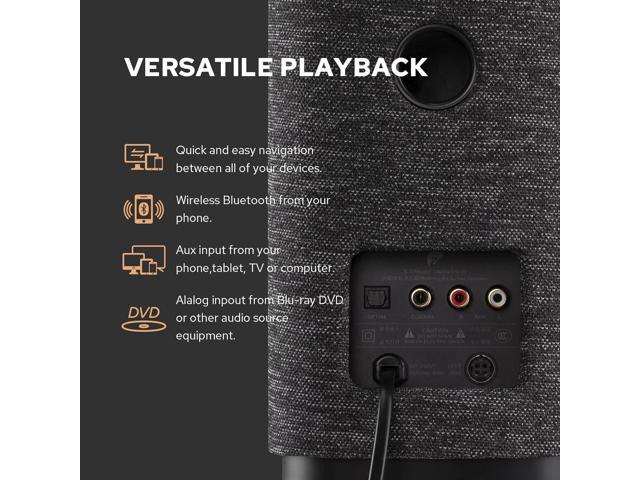 HiVi-Swans OS-10 HiFi Stereo Speakers, Bluetooth 5.0 Active Computer Bookshelf Speakers - 4'' Dynamic Woofer, Powered Desk Speakers 62w RMS with...