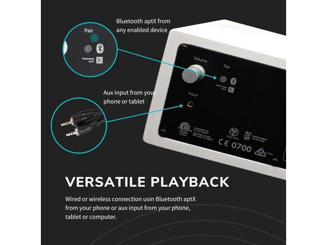 Audioengine All in One A2+ (B2) Portable Wireless Speaker - Audio with Lossless aptX Bluetooth and Analog Audio Input for Phone, Tablet, and Computers