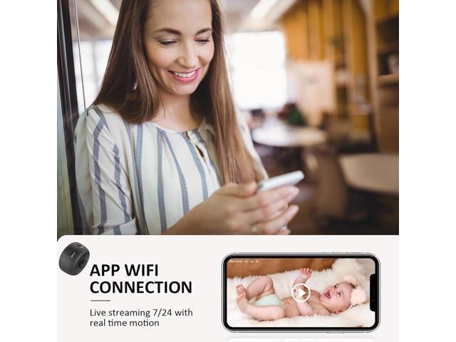 Mini Spy Camera WiFi Hidden Camera 2024 Upgraded 4K Smallest Home Security Wireless Nanny Cam Tiny Long Standby Motion Detection Alerts Night...