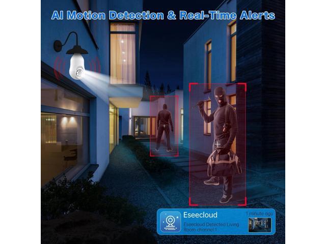 Noahcam Light Bulb Security Cameras Wireless Outdoor 5g, 2K Lightbulb Cameras for Home Security Outside, Eagle Eye Camera 360 for E27 Light Skoct...