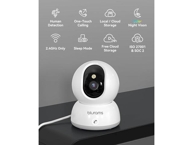 blurams Indoor Security Camera, 2K Pet Camera with 64GB SD Card, Dog Camera with Phone App, Color Night Vision, One-Touch Call, AI Motion...