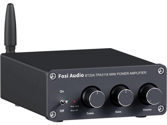 Fosi Audio BT20A Bluetooth Stereo Amplifier, 2 Channel Home Audio Component Amplifiers for Passive Speakers, Mini Class D Amp Receiver 200W for.