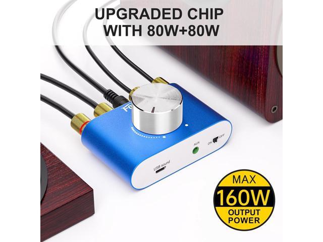 Facmogu F900S Mini Bluetooth 5.0 Digital Amplifier, 2 Channel 80W+80W HiFi Stereo Audio Amp, USB Sound Card Stereo Audio Amp Receiver with...