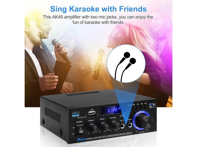 Audio Amplifier Receivers-AK45 Bluetooth 5.0 HiFi Stereo Mini Power Amplifier RMS 40W x 2 Max. 400W 2.0 Channel Home Theater Audio Components...