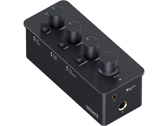 Fosi Audio SK01 Headphone Amplifier Equalizer Preamp with Bass Midrange Treble Tone Control and Loudness Compensation Portable Class A Analog Amp...