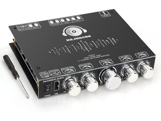 S350HS TPA3251 Bluetooth Power Amplifier Board with Subwoofer 2.1 Channel 220W×2+350W, 12V-38V Audio Power Amplifier Module with Treble and Bass...